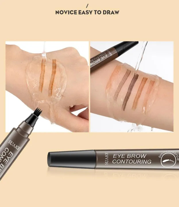 4-Fork Tip Waterproof Eyebrow Pen